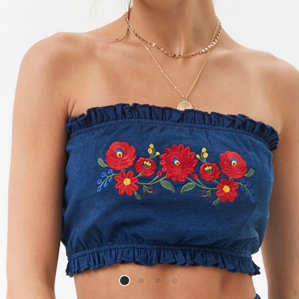 F21 Denim bra tube top